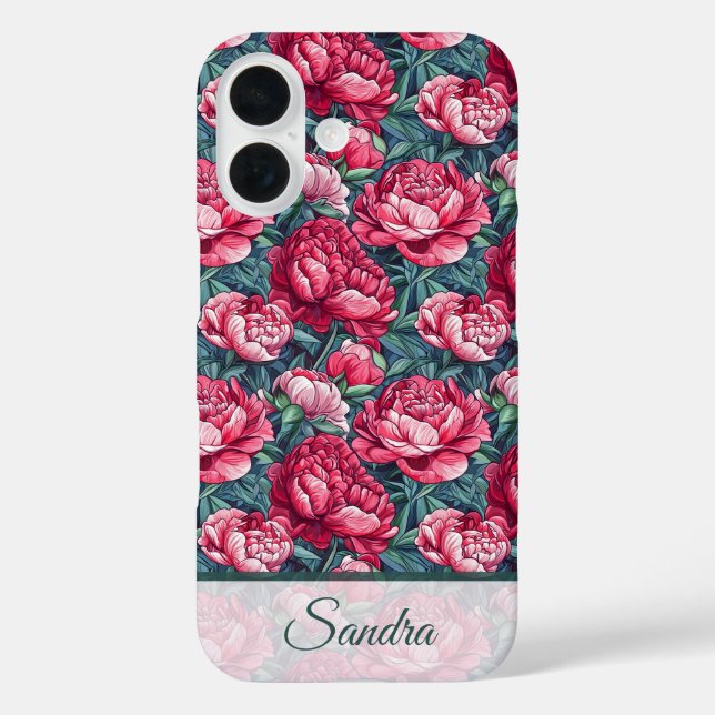 Cute Christmas Gift Peony Floral Custom Case-Mate iPhone Case (Back)
