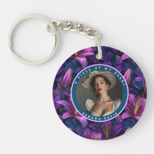 Cute Christmas Gifts For Him Custom Photo Lilies Keychain