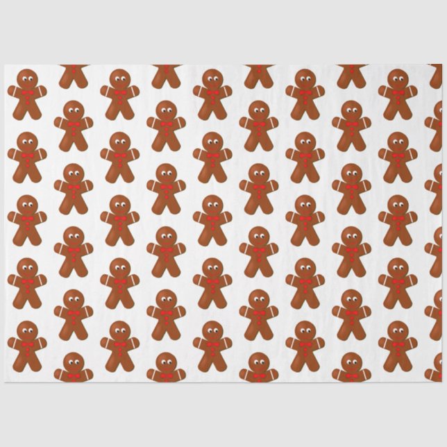 Cute Christmas Gingerbread Boy Tissue Paper (Front)
