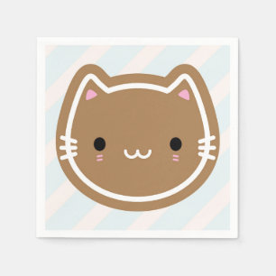 Cute Christmas Gingerbread Cat Napkin