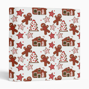 Cute Christmas Gingerbread Cookies Pattern Binder