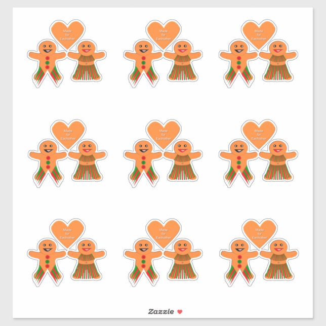 Cute Christmas Gingerbread Couple (Sheet)