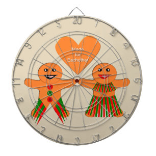 Cute Christmas Gingerbread Couple Dartboard