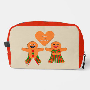 Cute Christmas Gingerbread Couple Dopp Kit