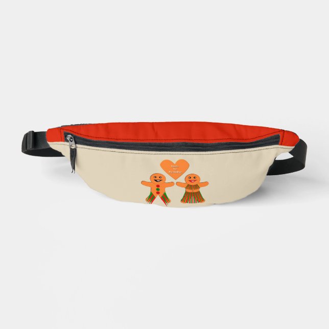 Cute Christmas Gingerbread Couple Fanny Pack (Front)