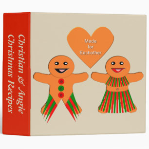 Cute Christmas Gingerbread Couple Recipe Binder
