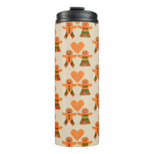 Cute Christmas Gingerbread Couple Thermal Tumbler