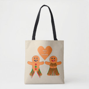 Cute Christmas Gingerbread Couple Tote Bag