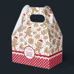 Cute Christmas Gingerbread Favour Box<br><div class="desc">A cute Christmas gingerbread man pattern decorates this gift box. So cute for passing out Christmas cookies and treats. Personalize it with your name. Designed for you by Blackberry Boulevard.</div>
