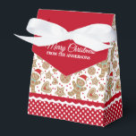 Cute Christmas Gingerbread Favour Box<br><div class="desc">A cute Christmas gingerbread man pattern decorates this gift favour box. So cute for passing out Christmas cookies and treats. Personalize it with your name. Designed for you by Blackberry Boulevard.</div>