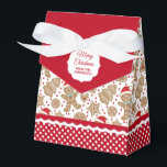 Cute Christmas Gingerbread Favour Box<br><div class="desc">A cute Christmas gingerbread man pattern decorates this gift favour box. So cute for passing out Christmas cookies and treats. Personalize it with your name. Designed for you by Blackberry Boulevard.</div>