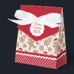 Cute Christmas Gingerbread Favour Box<br><div class="desc">A cute Christmas gingerbread man pattern decorates this gift favour box. So cute for passing out Christmas cookies and treats. Personalize it with your name. Designed for you by Blackberry Boulevard.</div>