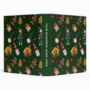 Cute Christmas Gingerbread Gnomes Reindeer Party Binder
