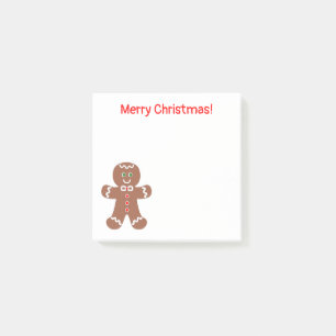 Cute Christmas Gingerbread Man 3 x 3 Post-it Notes