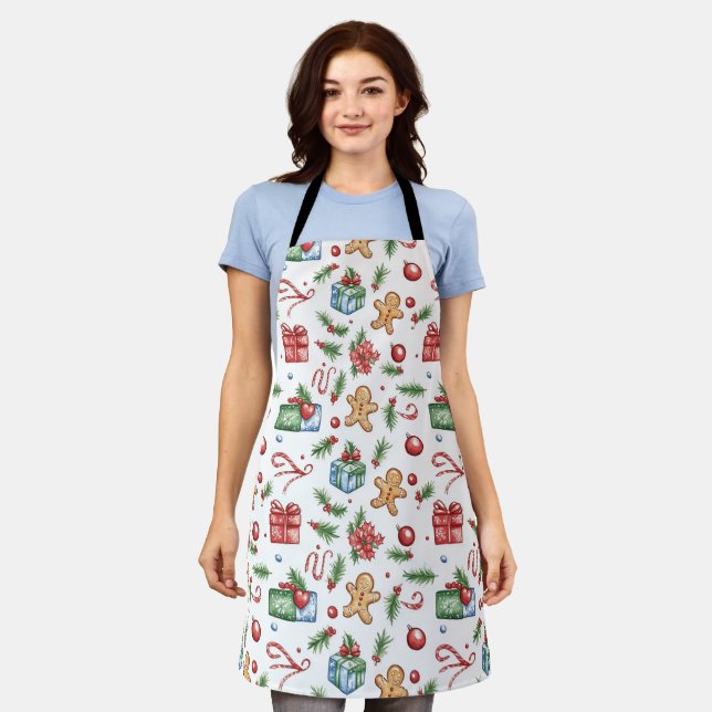Cute Christmas gingerbread man Apron (Worn)