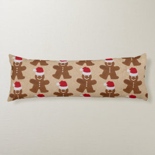 Cute Christmas Gingerbread Man Cookies Kraft   Body Pillow