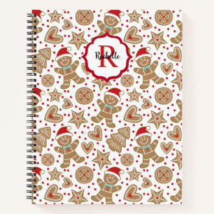 Cute Christmas Gingerbread Man Recipe Cookbook Notebook