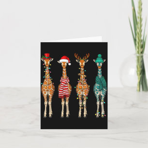 Cute Christmas Giraffe Funny Animal Lover Gift Kid Card