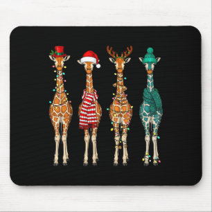 Cute Christmas Giraffe Funny Animal Lover Gift Kid Mouse Pad
