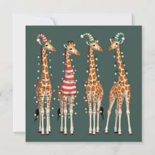 Cute Christmas Giraffe Funny Holiday Animal Lover Card