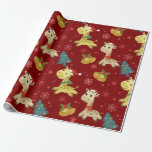Cute Christmas Giraffe Pattern Wrapping Paper<br><div class="desc">Wrapping Paper
Cute Christmas Giraffe Pattern
Fun/Festive/Unique
Customizable</div>