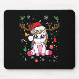 Cute Christmas  Girls Women Xmas Unicorn Deer Chri Mouse Pad