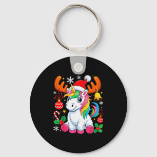 Cute Christmas Girls Women Xmas Unicorn Deer Xmas  Keychain