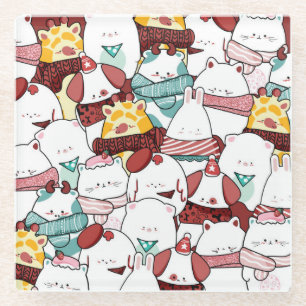 Cute Christmas Glass Coaster