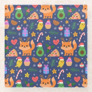 Cute Christmas Glass Coaster