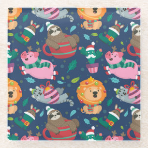 Cute Christmas Glass Coaster