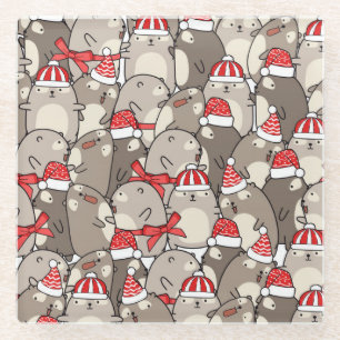 Cute Christmas Glass Coaster