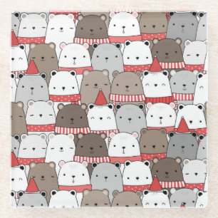 Cute Christmas Glass Coaster