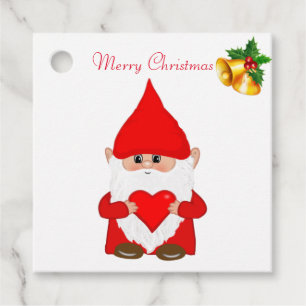 Cute Christmas Gnome and Christmas Bells Favour Tags