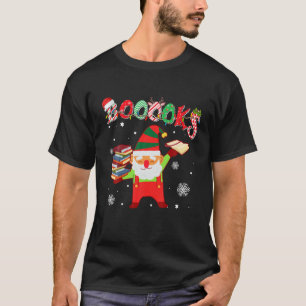 Cute Christmas Gnome Books Librarian Reader Readin T-Shirt