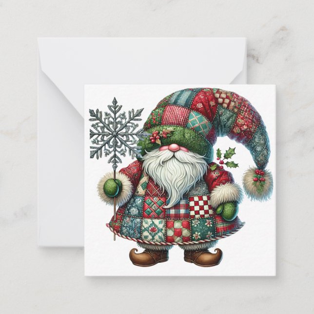 Cute Christmas Gnome Card (Front)