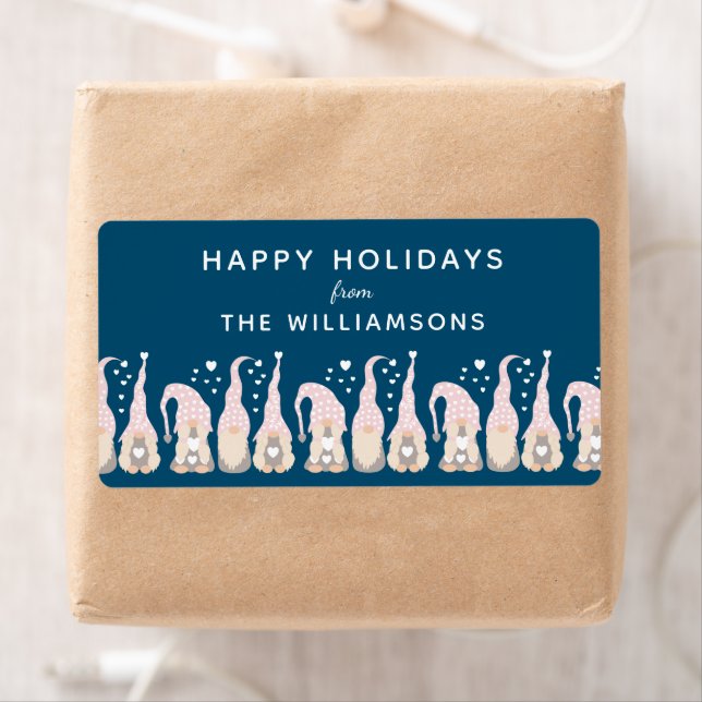 Cute Christmas Gnome Family Blue Personalized  (Insitu)