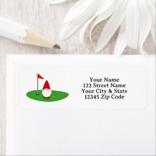 Cute Christmas gnome golf return address labels