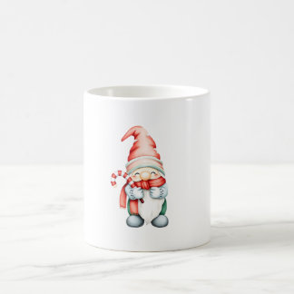 Cute Christmas gnome holding a candy cane Coffee Mug
