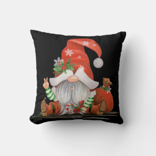 Cute Christmas Gnome Home Decor Throw Pillow