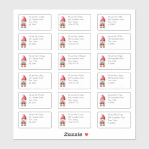 Cute Christmas Gnome Individual Name & Address