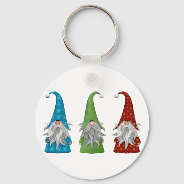 Cute Christmas Gnome  Keychain (Front)