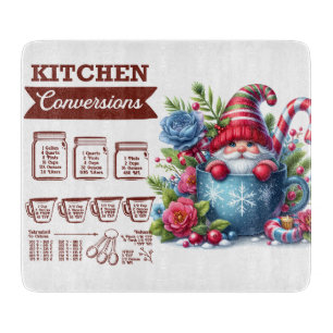 Cute Christmas Gnome/Kitchen Conversions Cutting Board
