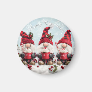 Cute Christmas Gnome Magnet