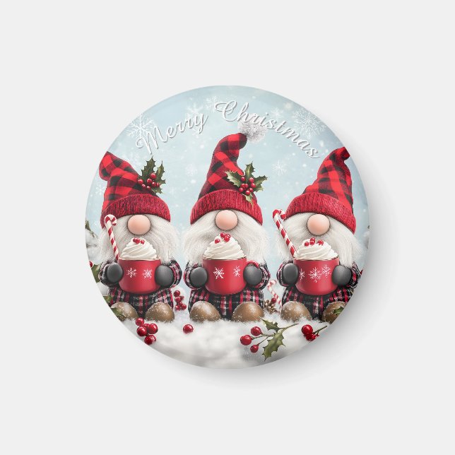 Cute Christmas Gnome Magnet (Devant)