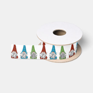 Cute Christmas Gnome Satin Ribbon