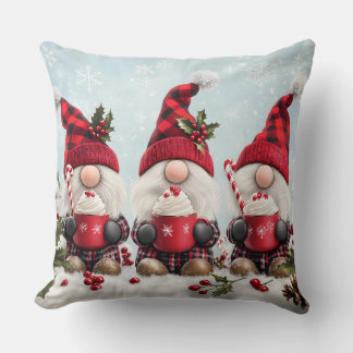 Cute Christmas Gnome Throw Pillow