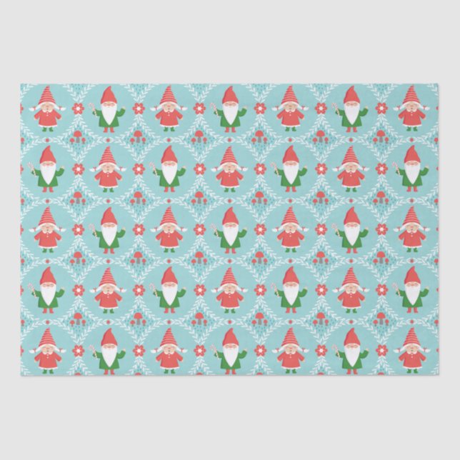 Cute Christmas Gnome Tissue Paper (Front)