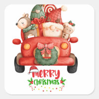Cute Christmas Gnome Watercolor Clipart