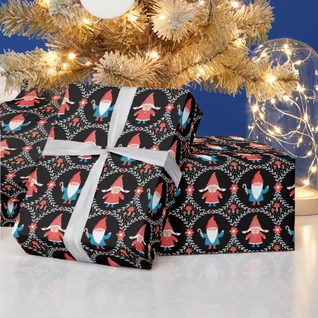 Cute Christmas Gnome Wrapping Paper (Holidays)