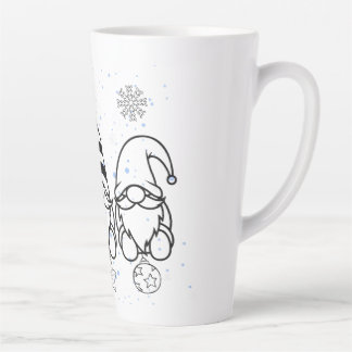 Cute Christmas Gnomes Holiday Design. Latte Mug